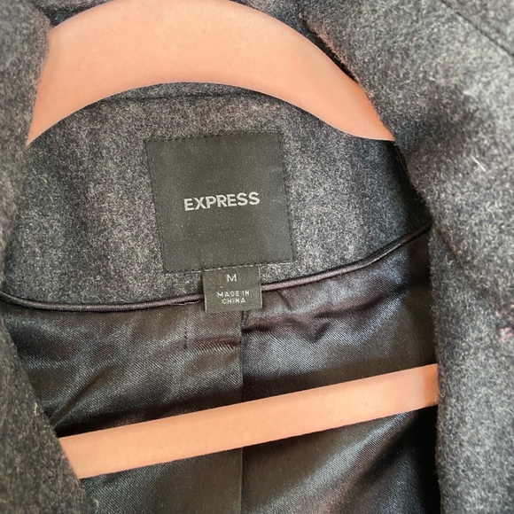 Express Grey Wool Coat - Picture 6 of 9